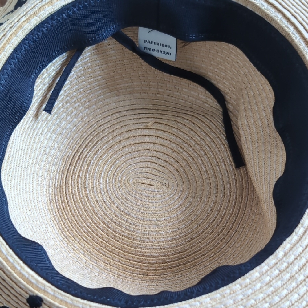 Just Married Straw Hat with Black Band - Picture 3 of 3